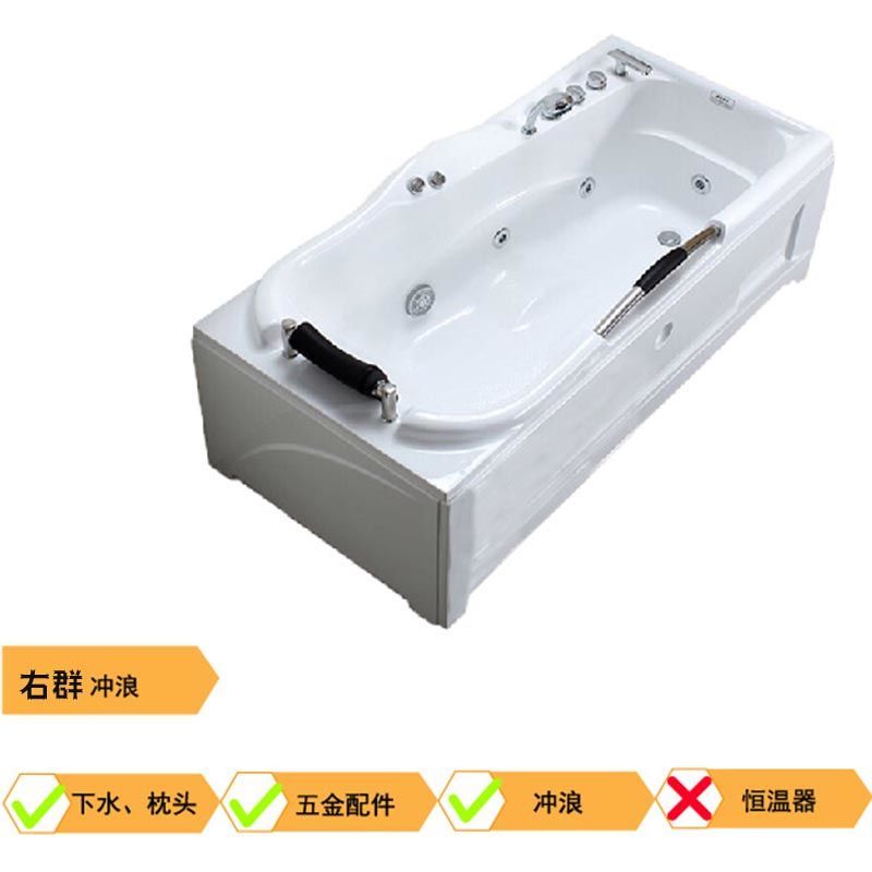 亞克力成人浴缸浴盆智能恆溫衝浪按摩浴缸情侶浴缸浴盆1.4-1.7米