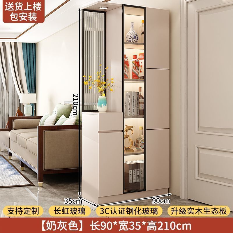實木入戶玄關櫃鞋櫃一體客廳隔斷屏風櫃正對門儲物門廳櫃中古定製