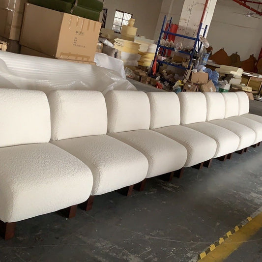 網紅單人沙發復古客廳單椅羊羔絨椅設計師休閒椅胡桃色中古沙發