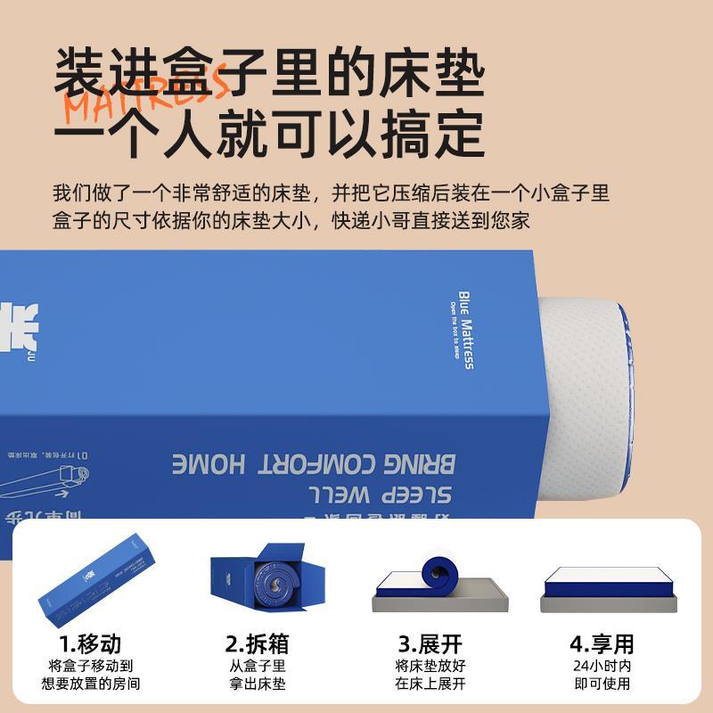 20cm乳膠牀墊家用獨立彈簧天然酒店臥室捲包盒子軟墊壓縮袋裝摺疊