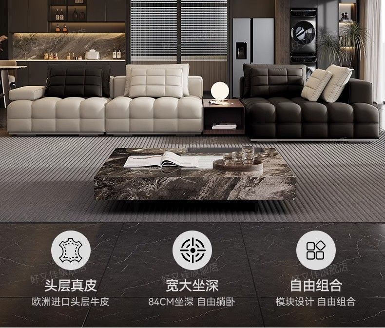 2024新款勞倫斯真皮沙發別墅大平層設計師lawrence沙發客廳大戶型