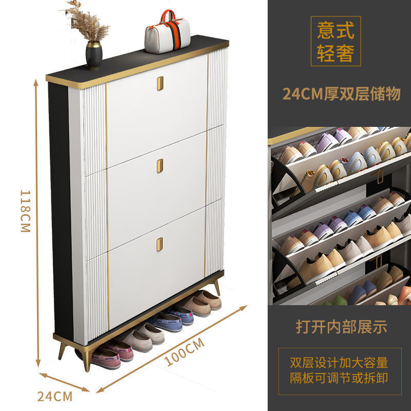 轻奢超薄翻斗鞋柜家用门口门外玄关柜大容量收纳简约现代靠墙鞋架