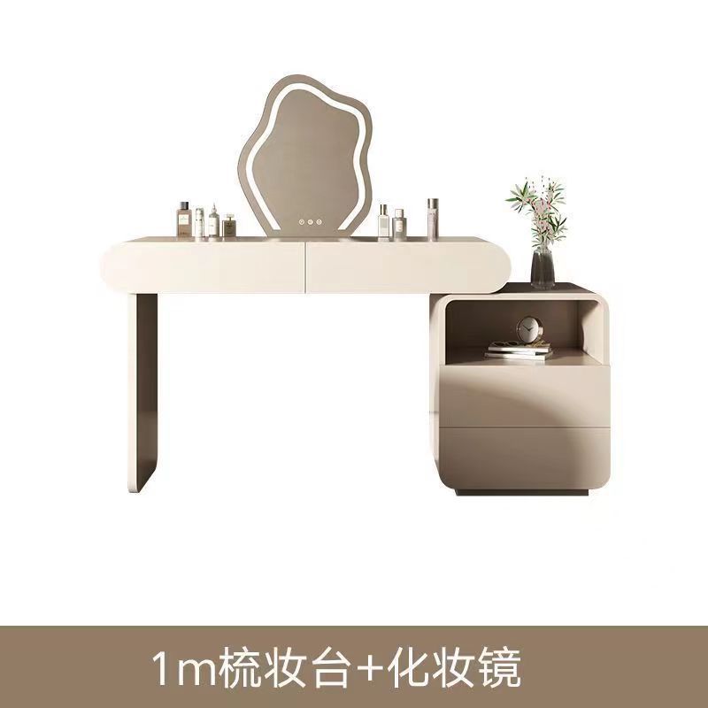 梳妝檯現代簡約輕奢高級家用化妝桌網紅巖板梳妝桌收納櫃一體臥室