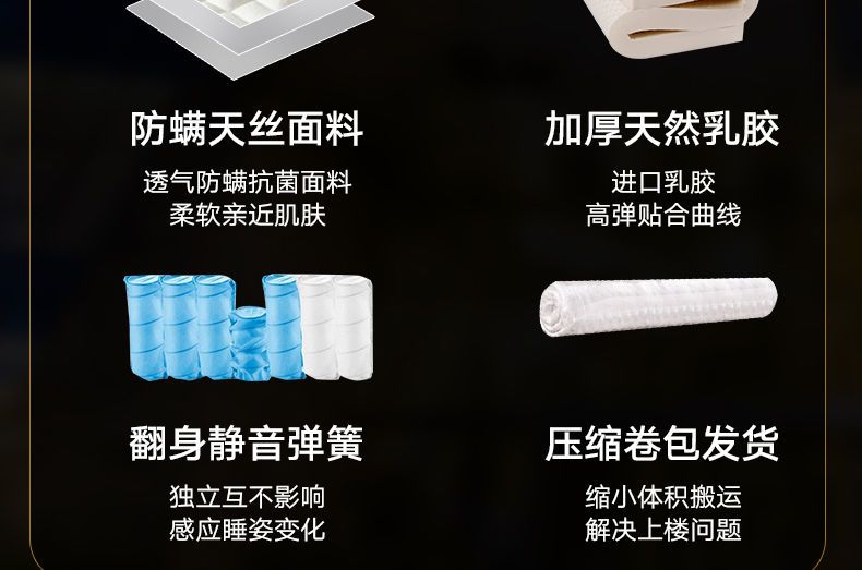 科神牀墊捲包壓縮牀墊席夢思1.5米20釐米厚獨立彈簧牀墊十大名牌
