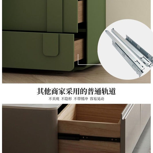 奶油風現代簡約餐邊櫃實木收納櫃廚房櫥櫃子儲物櫃茶水櫃客廳靠牆