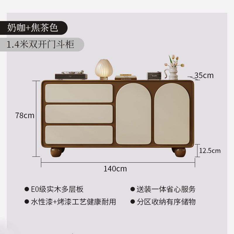 實木鬥櫃法式復古臥室牀尾儲物櫃鬥櫃客廳靠牆餐邊櫃中古奶油風