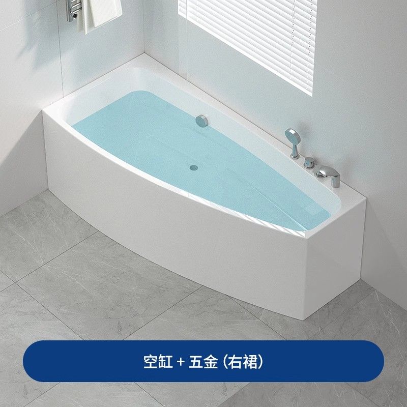 小戶型恆溫獨立式衝浪衛生間按摩亞克力浴缸家用三角形成人浴盆