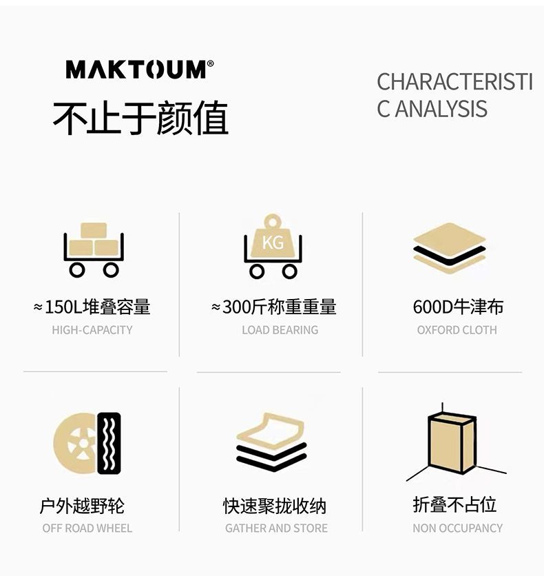 馬科途鋁合金露營車聚攏營地拖車摺疊拉車戶外野營便攜購物擺攤車