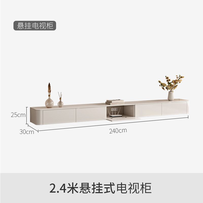 顧家家居奶油風巖板茶几客廳家用小戶型現代簡約落地電視機櫃組合