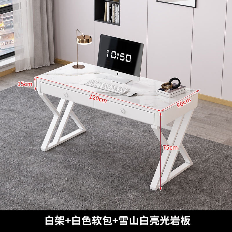 岩板书桌轻奢现代意式电脑台式桌家用简易办公桌卧室工作台学习桌