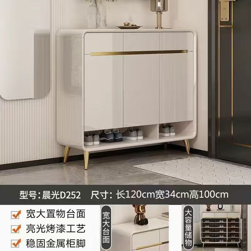 新款烤漆門口鞋櫃玄關輕奢家用靠牆收納大容量現代簡約入戶儲物櫃