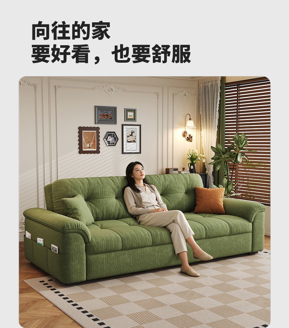 新款拆洗摺疊沙發牀可摺疊兩用一體多功能伸縮雙人小戶型客廳
