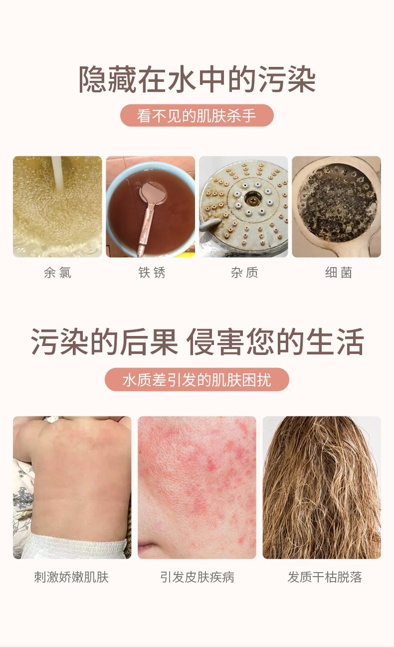 七水花【618上新】KDF長效除氯過濾花灑反衝洗防堵增壓家用花灑