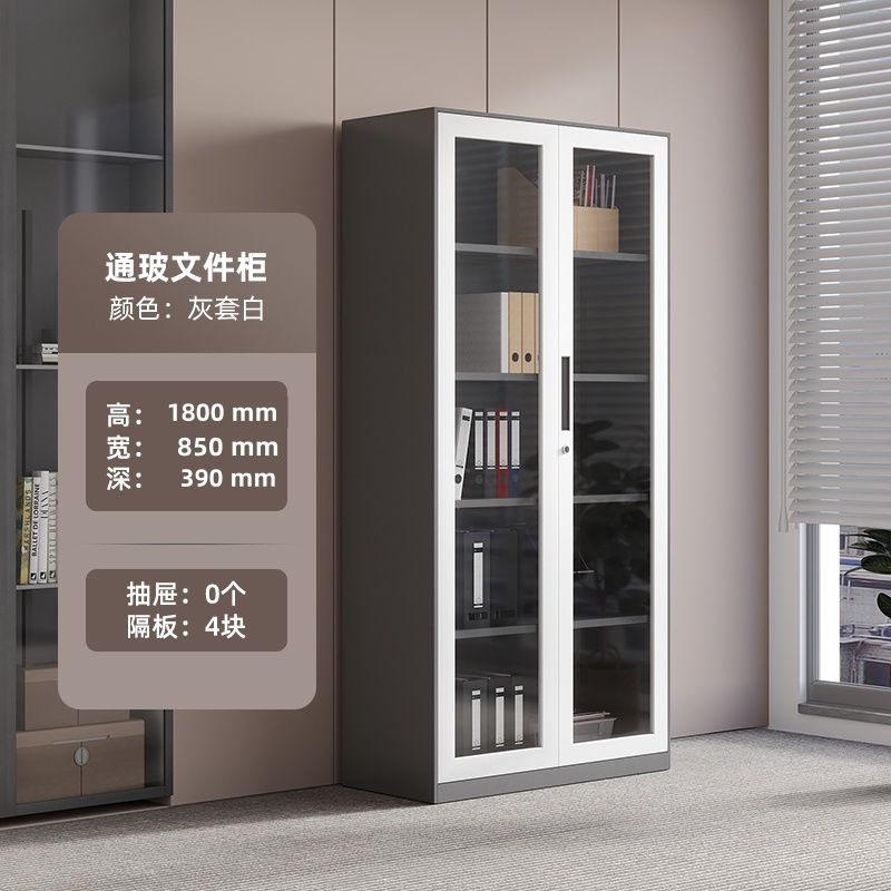 拆装文件柜铁皮柜窄边套色办公柜资料柜会计收纳柜财务凭证柜矮柜