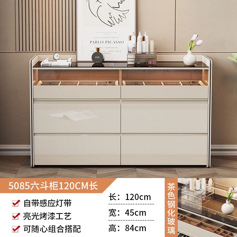 轻奢斗柜梳妆台一体简约现代卧室床尾展示储物柜客厅靠墙收纳柜子