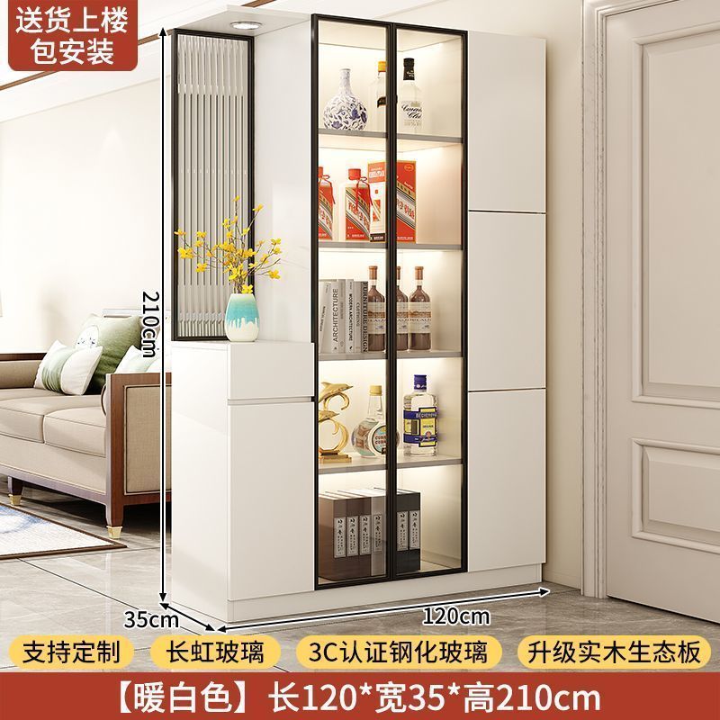 實木入戶玄關櫃鞋櫃一體客廳隔斷屏風櫃正對門儲物門廳櫃中古定製