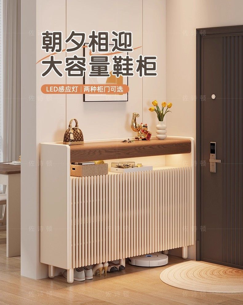 大容量實木鞋櫃門外走廊用2025新款高級感室內門廳入戶玄關櫃透氣