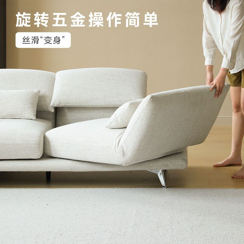 多功能沙发现代简约变形旋转靠背小户型灵动岛直排布艺沙发