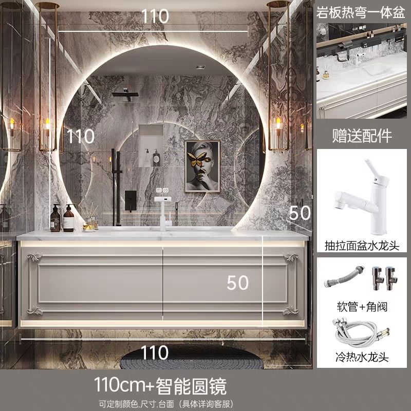 美式衛生間歐式洗臉盆1.8雙人牀現代簡約浴室櫃主臥洗漱組合