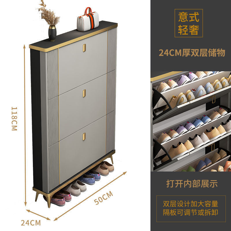 轻奢超薄翻斗鞋柜家用门口门外玄关柜大容量收纳简约现代靠墙鞋架