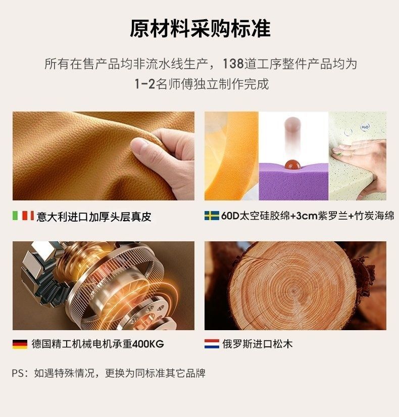 零靠牆電動多功能真皮可調節智能電動沙發牀奶油風直排帆船沙發牀