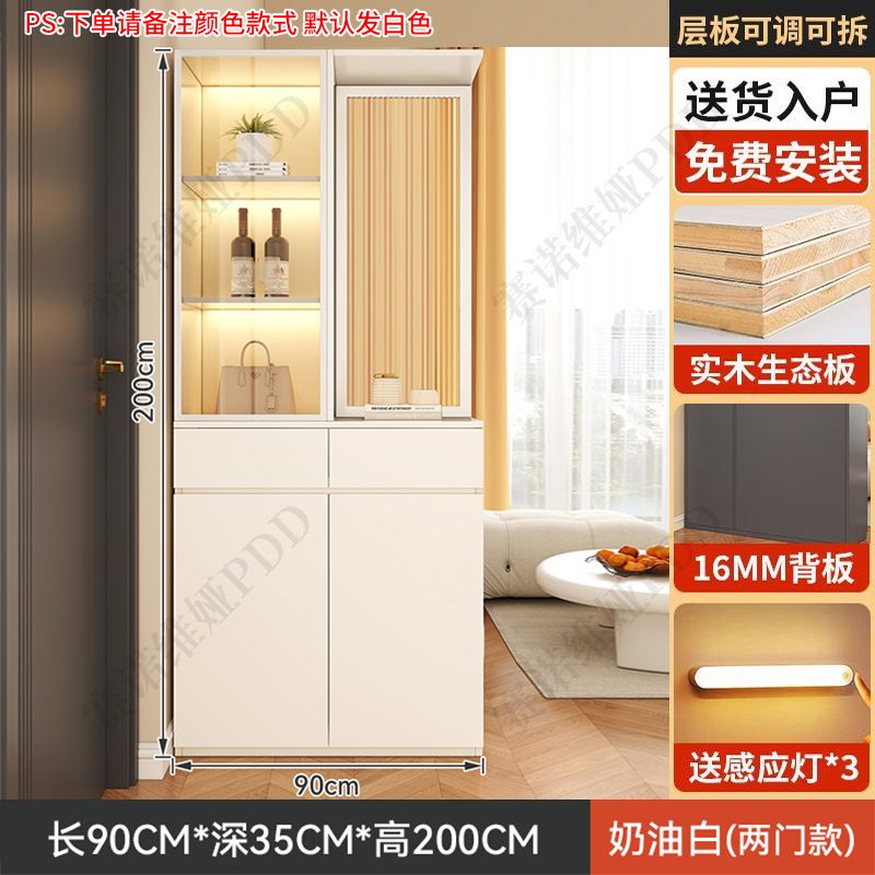 實木鞋櫃入戶正對門口屏風隔斷客廳遮擋儲物玄關櫃輕奢靠牆置物櫃