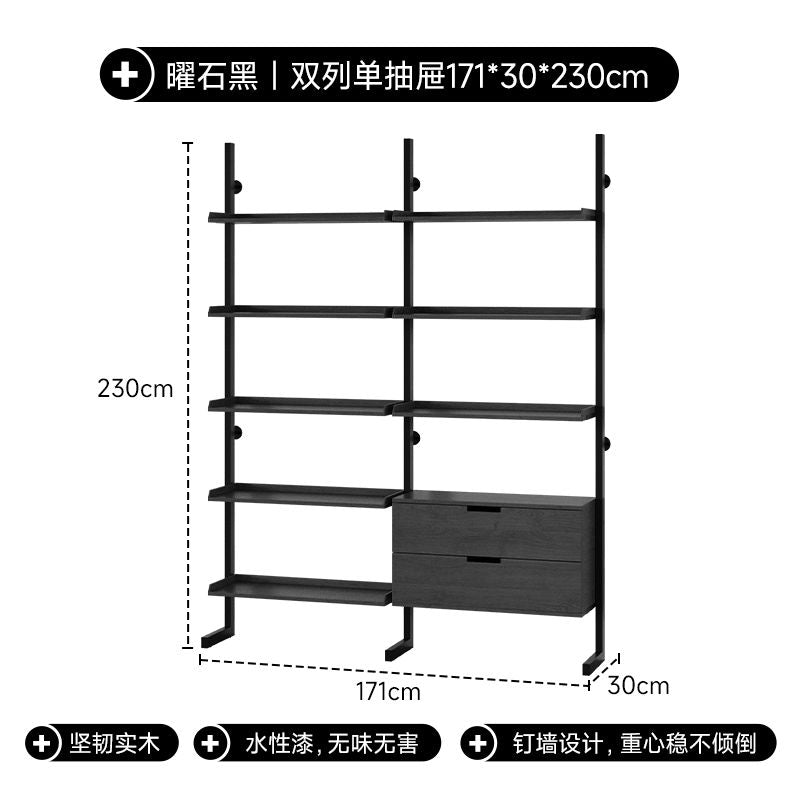 实木展示柜书架一体靠墙办公家用2024高端落地款文件柜分层置物架