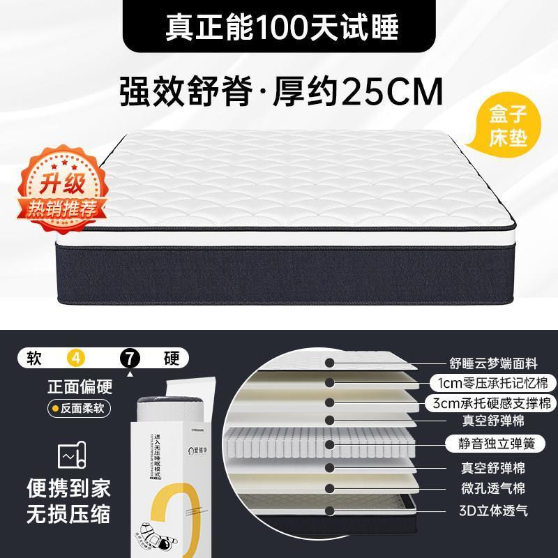 愛德華雲夢端壓縮盒子捲包牀墊軟墊彈簧護脊20CM厚記憶棉家用臥室