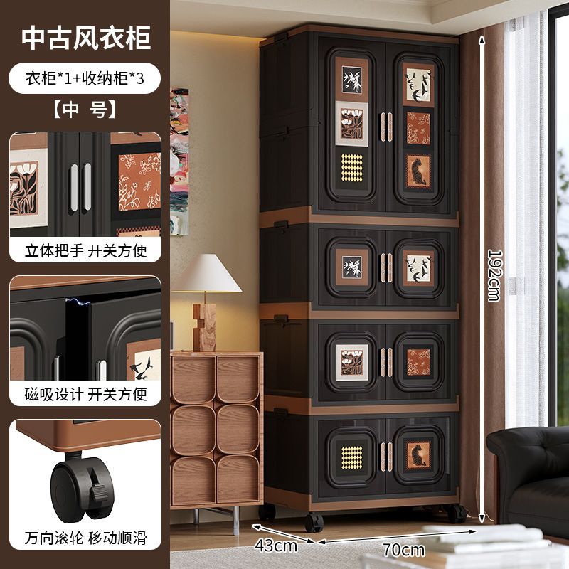 新款中古风对开储物柜复古风耐用柜层高可调节橱柜厨房杂物收纳柜