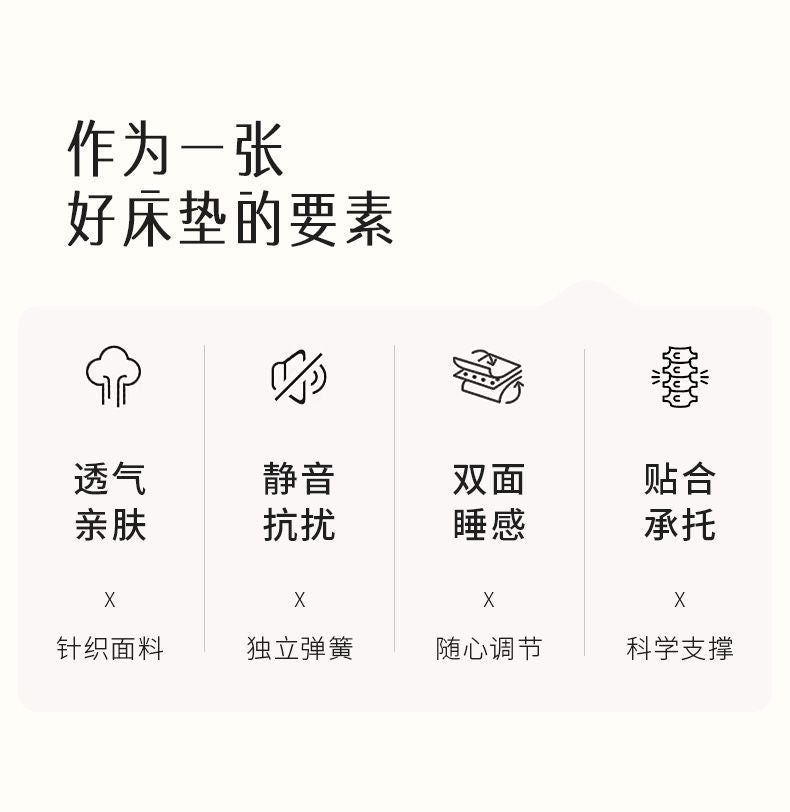 攸萊爾酒店民宿席夢思2.2m壓縮捲包獨立靜音彈簧家用超軟雙人牀墊