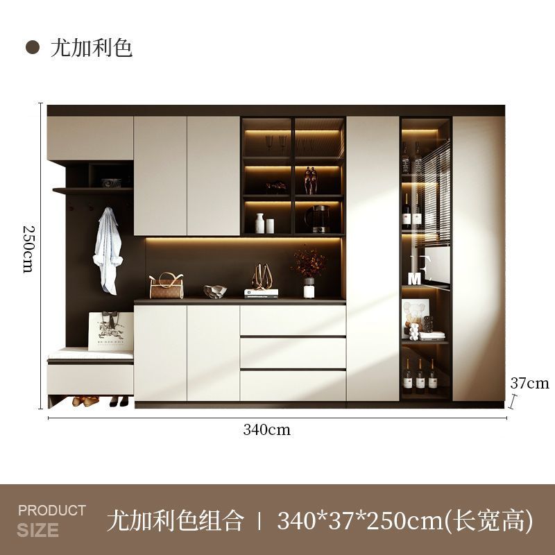 巧幫手輕奢入戶鞋櫃餐邊櫃一體靠牆簡約現代進門酒櫃玄關櫃客廳