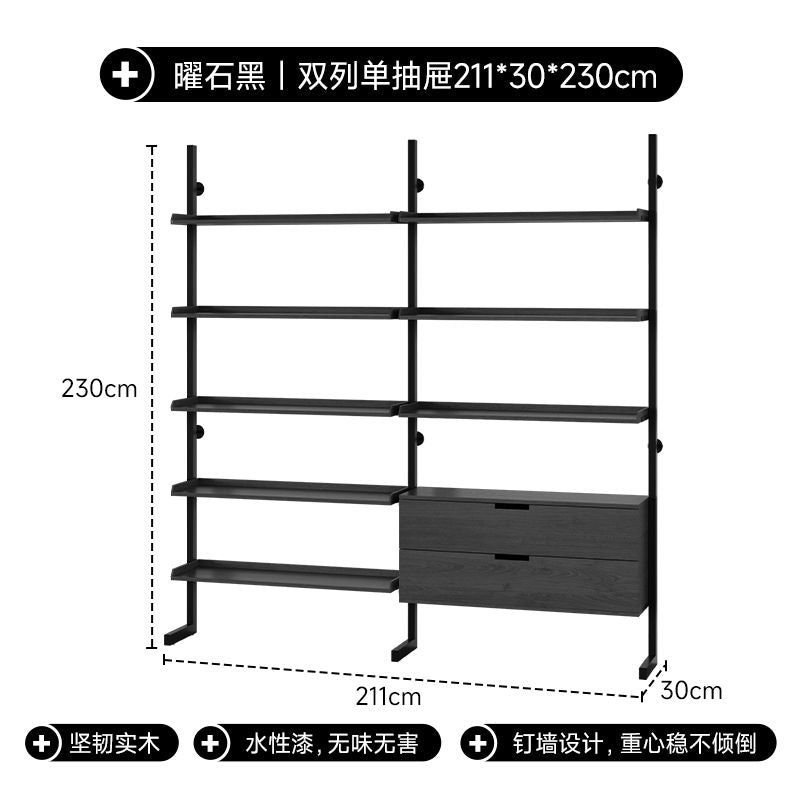 实木展示柜书架一体靠墙办公家用2024高端落地款文件柜分层置物架