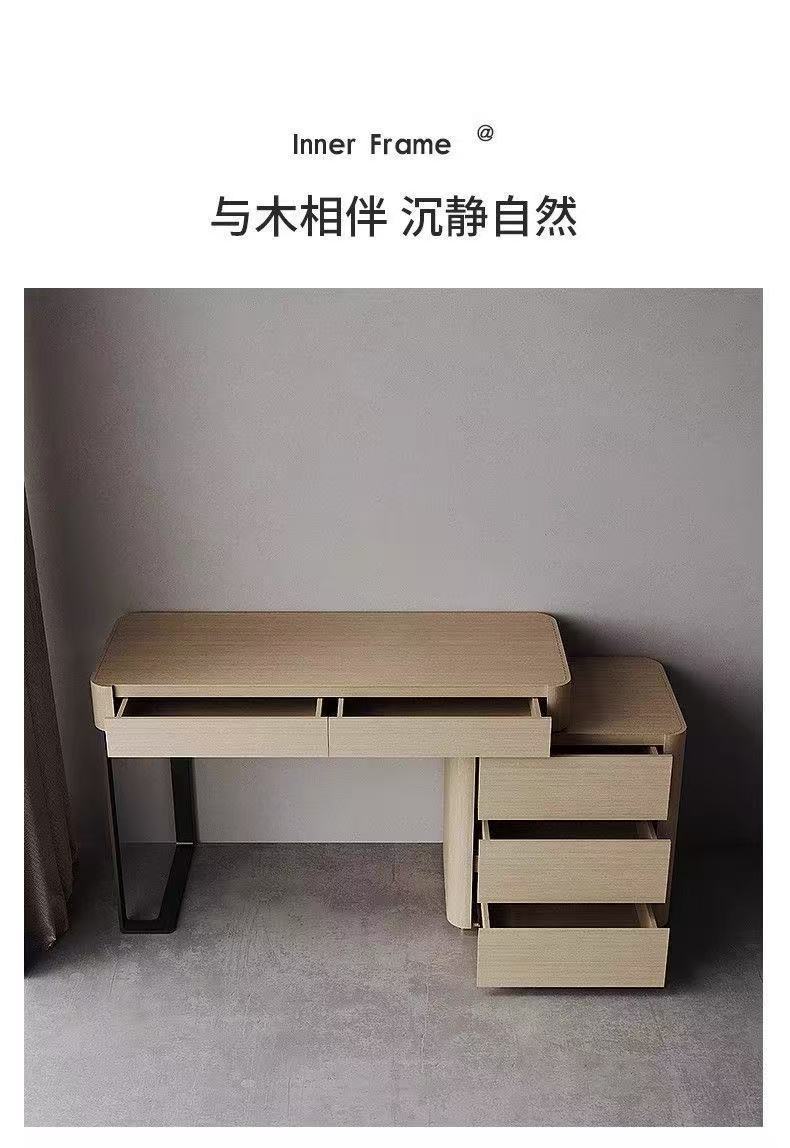 意式巖板梳妝檯簡約化妝桌鬥櫃牀頭櫃一體輕奢高級感臥室化妝臺