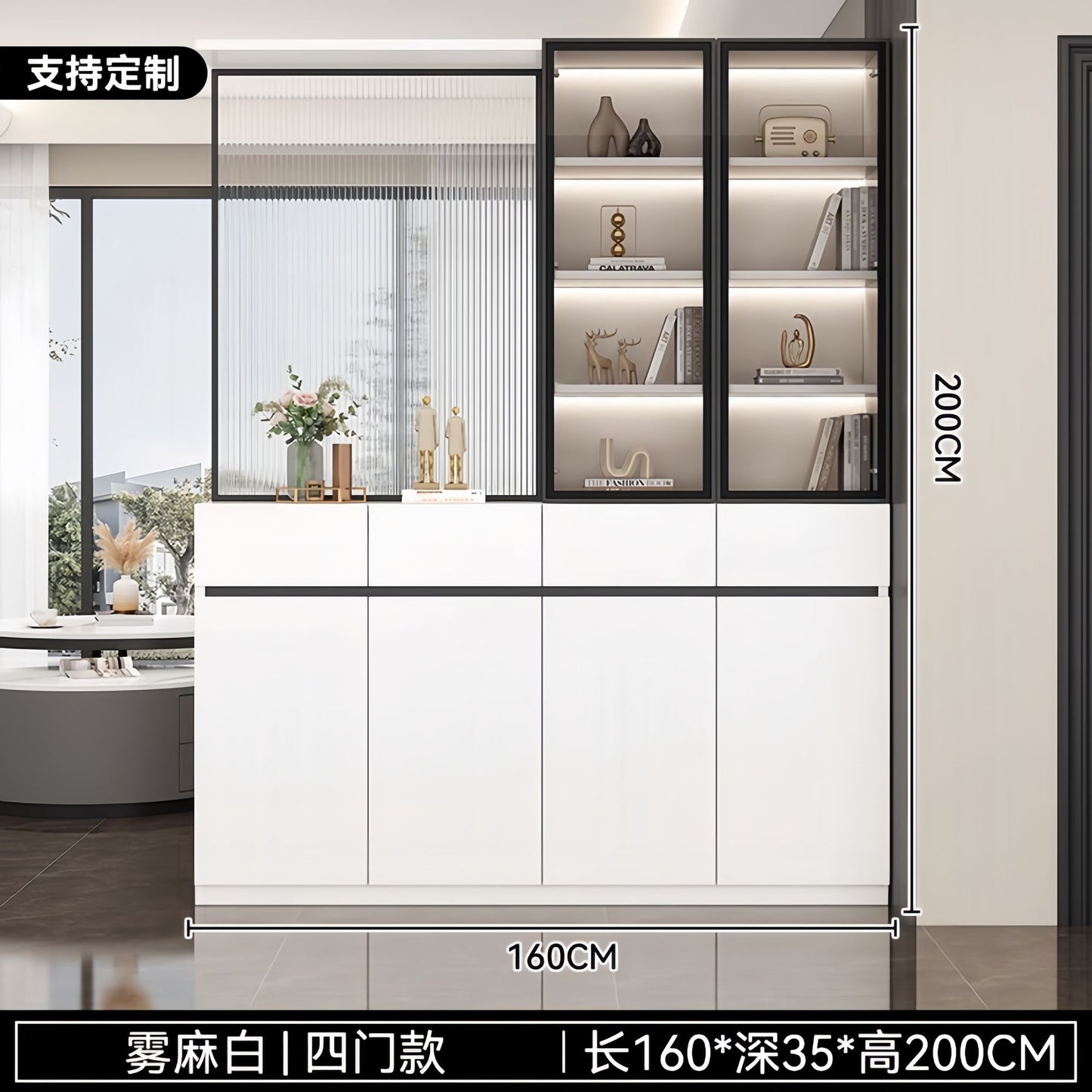 玄關櫃入戶正對門客廳屏風隔斷置物架一體實木鞋櫃現代簡約門廳櫃