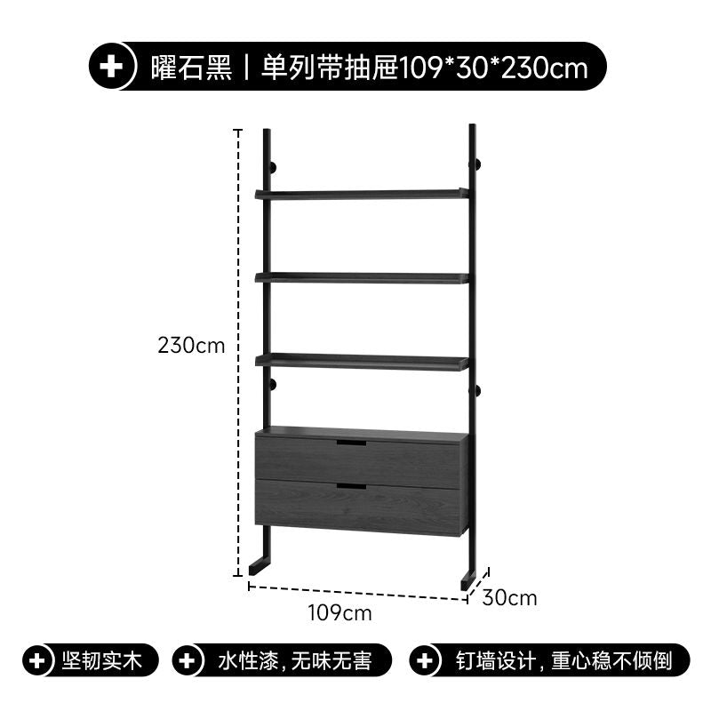 实木展示柜书架一体靠墙办公家用2024高端落地款文件柜分层置物架