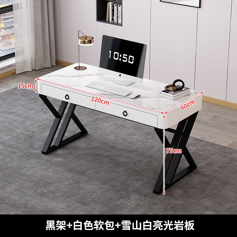 岩板书桌轻奢现代意式电脑台式桌家用简易办公桌卧室工作台学习桌