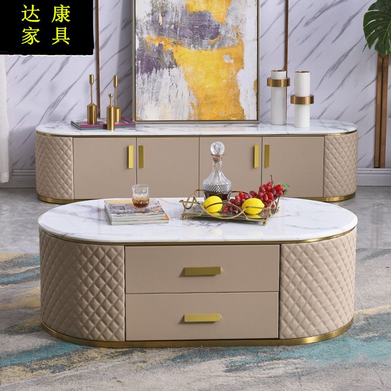 小戶型電視櫃茶几組合後現代簡約落地茶几電視櫃客廳傢俱定製