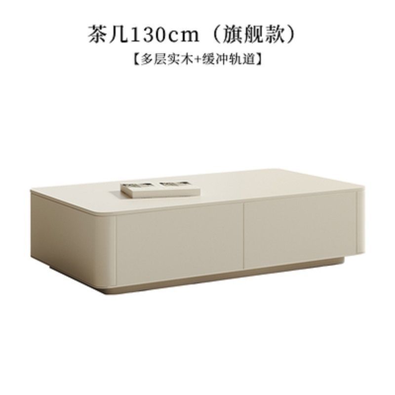 北歐現代簡約實木電視櫃茶几組合客廳小戶型奶油電視櫃可伸縮拉伸