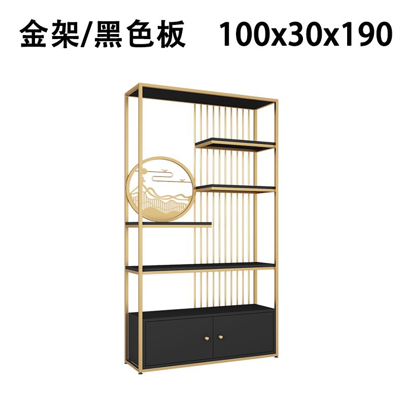 轻奢风客厅置物架落地书本架办公室铁艺博古展示柜玄关架隔断多层