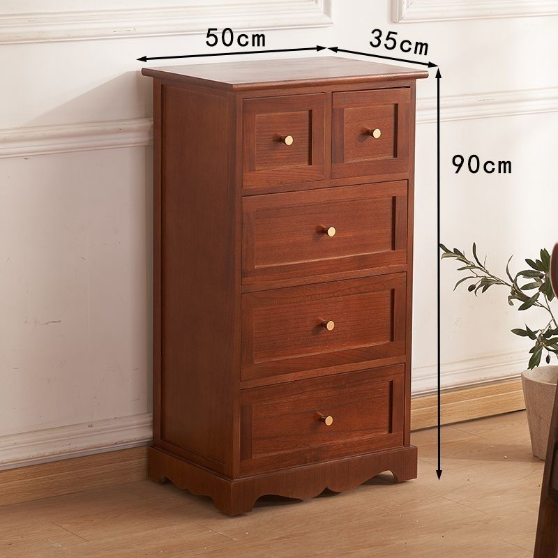 50寬五斗櫃實木牀頭櫃儲物櫃帶鎖中國風客廳臥室收納櫃抽屜式多層