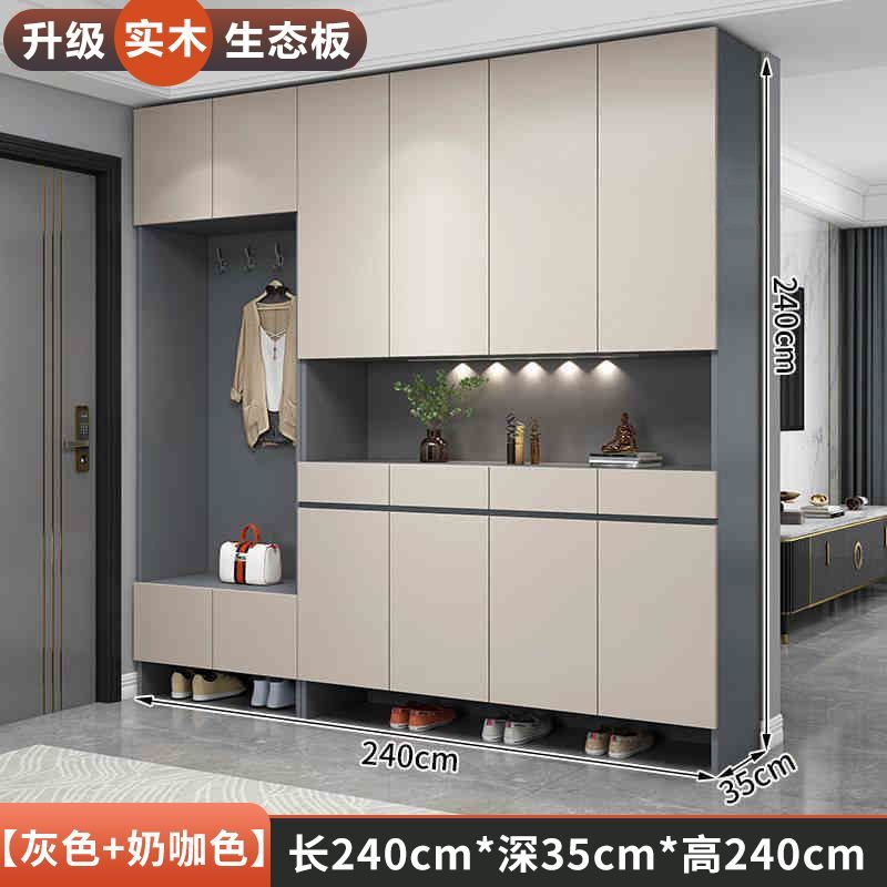 實木鞋櫃家用門口玄關櫃儲物櫃一體簡約大容量坐凳衣帽入戶玄關櫃