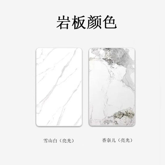 輕奢橢圓形微晶石巖板茶几電視櫃組合簡約現代小戶型茶几客廳家用