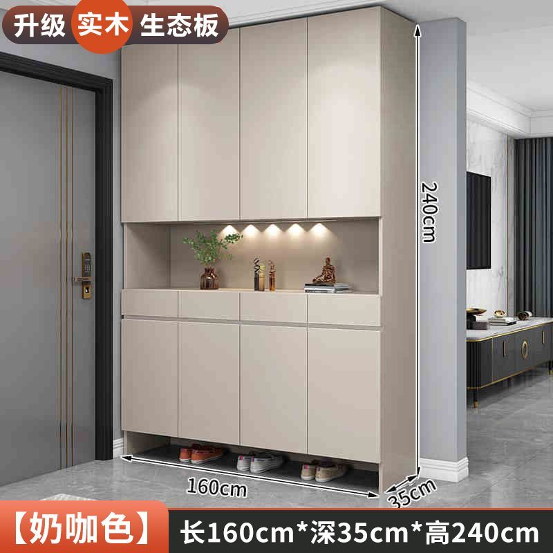 實木鞋櫃家用門口玄關櫃儲物櫃一體簡約大容量坐凳衣帽入戶玄關櫃