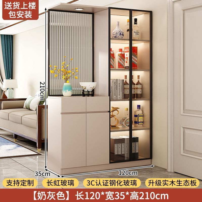 實木入戶玄關櫃鞋櫃一體客廳隔斷屏風櫃正對門儲物門廳櫃中古定製