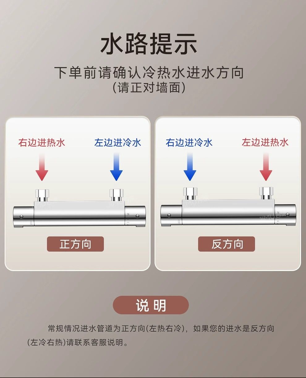 恆溫混水閥冷熱花灑恆溫器自動溫控閥淋浴智能熱水器太陽能水龍頭