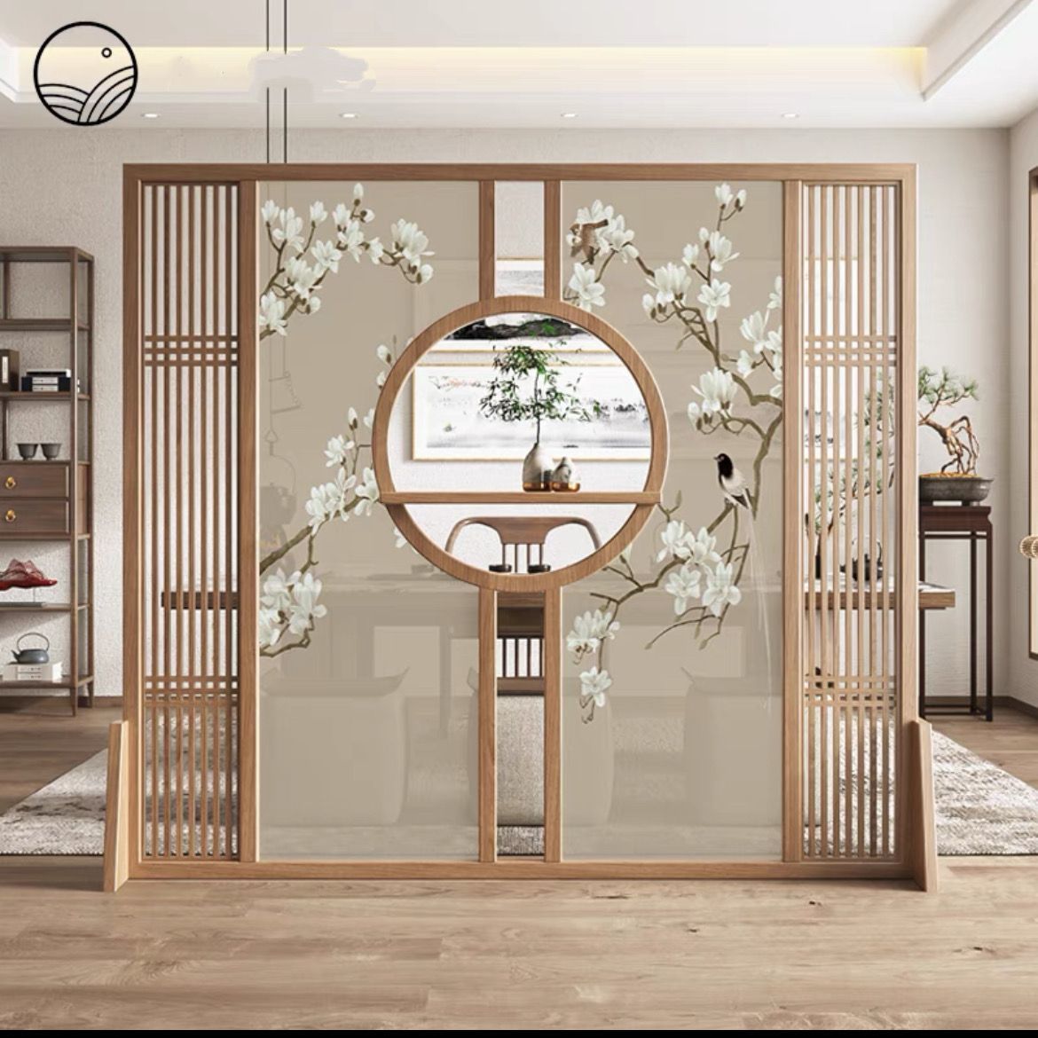 新中式屏風隔斷客廳實木進門玄關辦公室茶室入戶遮擋國風禪意座屏