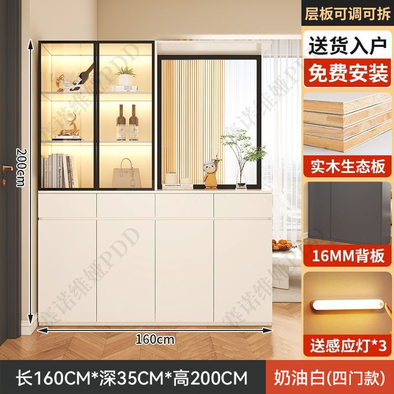 實木鞋櫃入戶正對門口屏風隔斷客廳遮擋儲物玄關櫃輕奢靠牆置物櫃