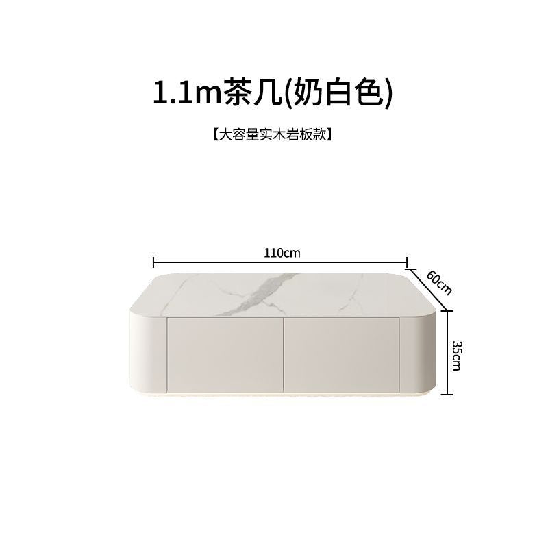北歐實木電視櫃現代簡約客廳茶几組合小戶型儲物地櫃輕奢奶油極簡