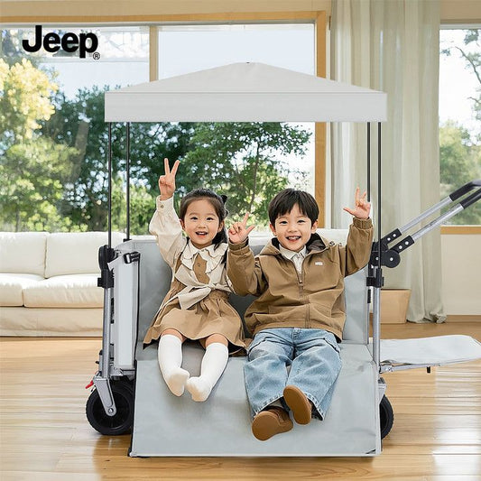 【新品上市】JEEP露營車加厚野餐戶外手拉車野營車加粗收納小推車