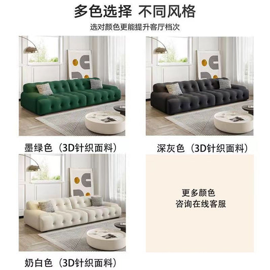 意式極簡布藝羅奇堡沙發客廳小戶型現代簡約方塊沙發直排雲朵沙發